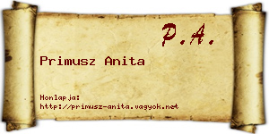 Primusz Anita névjegykártya